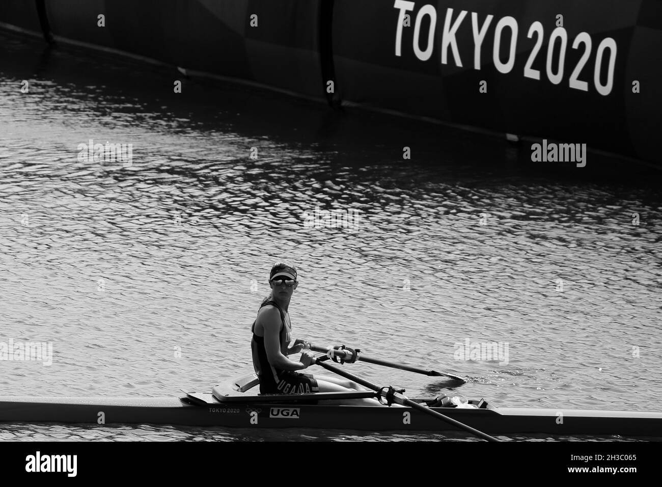 23 JUILLET 2021 - TOKYO, JAPON: Kathleen NOBLE de l'Ouganda en action pendant la chaleur des Sculpts uniques des femmes d'aviron 2 aux Jeux Olympiques de Tokyo 2020 (Pho Banque D'Images