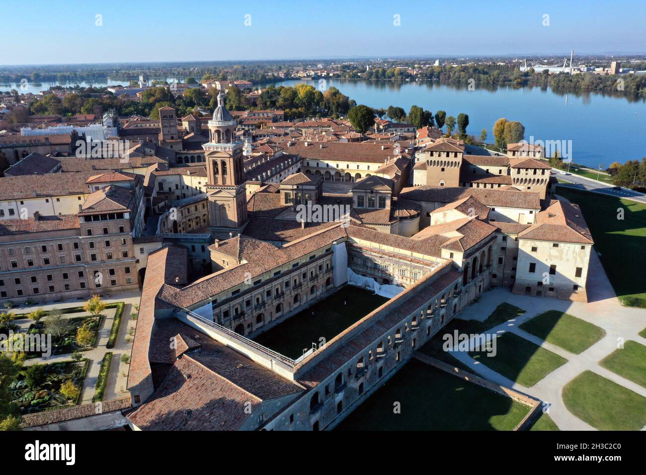 Vue aérienne de Mantua Italie Banque D'Images