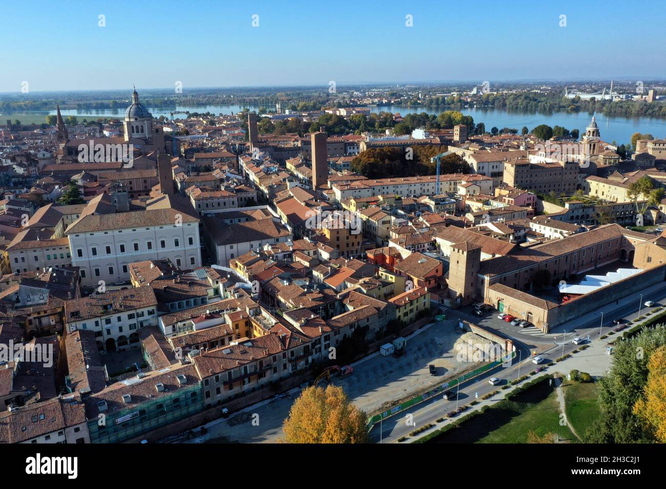 Vue aérienne de Mantua Italie Banque D'Images