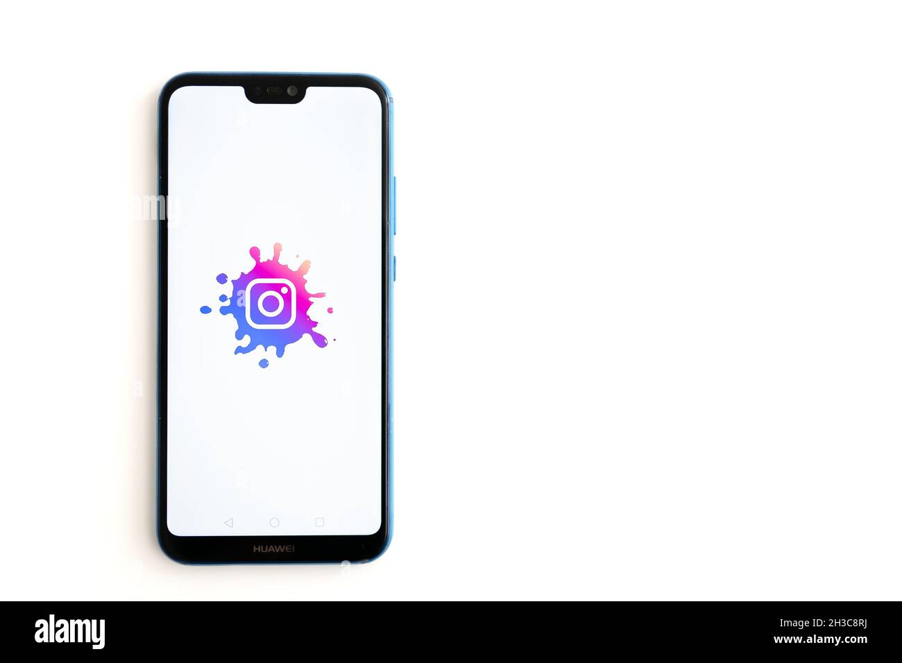 NEW YORK, Etats-Unis, 1.NOVEMBER 2021 : icône de l'application Instagram sur L'écran DE HUAWEI gros plan.Icône Instagram.Application Instagram.Instagram médias sociaux Banque D'Images