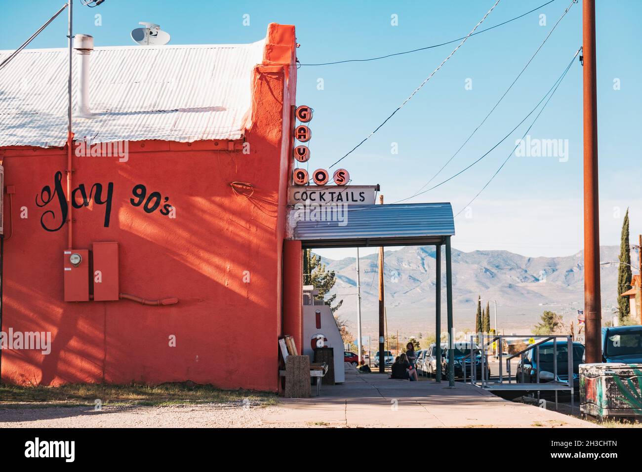 Gay 90's, le seul bar de la ville frontalière américaine de Naco, Arizona Banque D'Images