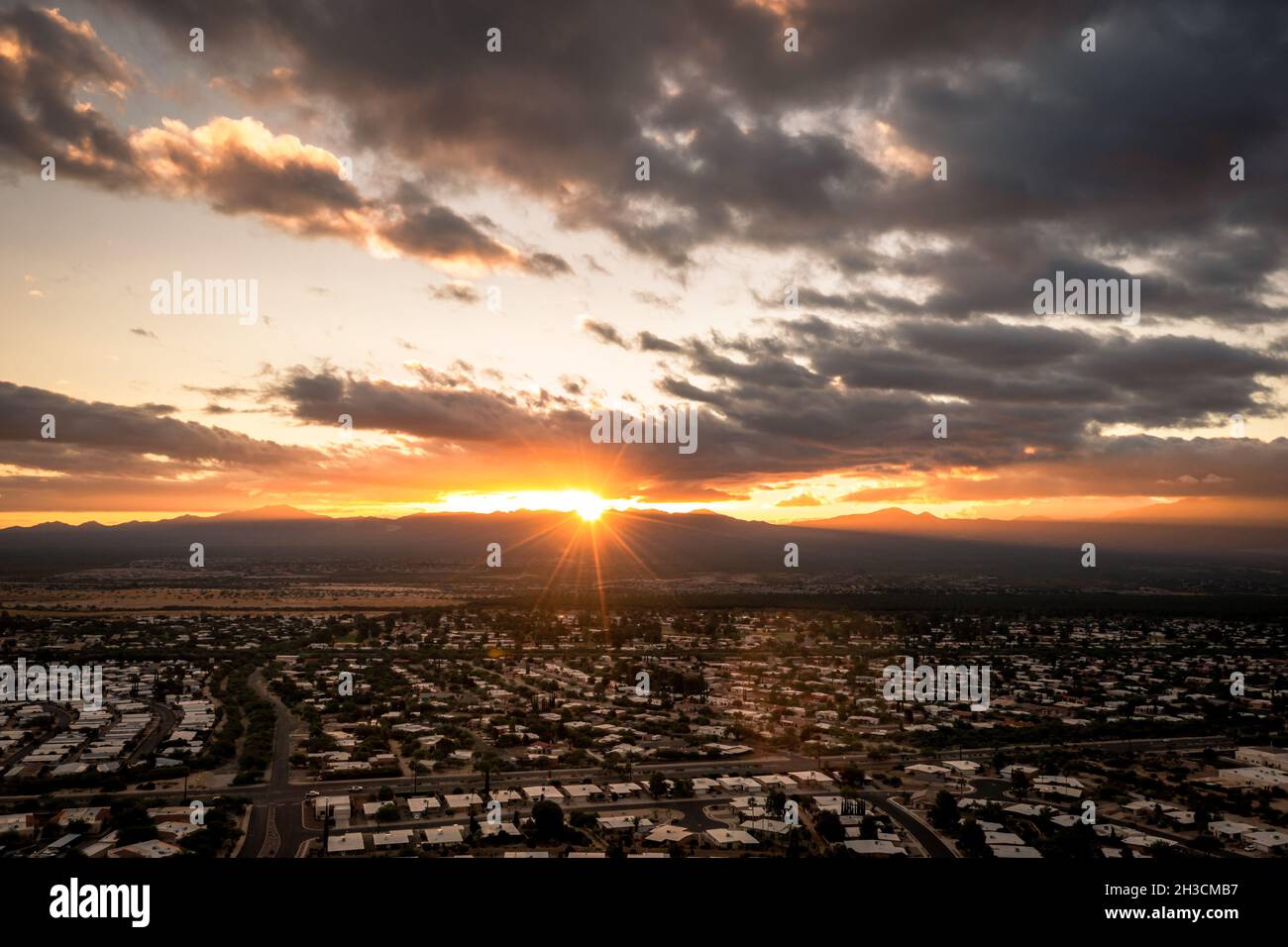 Green Valley, communauté de retraite de l'Arizona, vue aérienne Banque D'Images