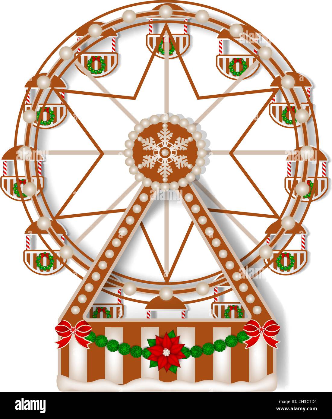 Roulette de Noël isolée en pain d'épice Illustration de Vecteur