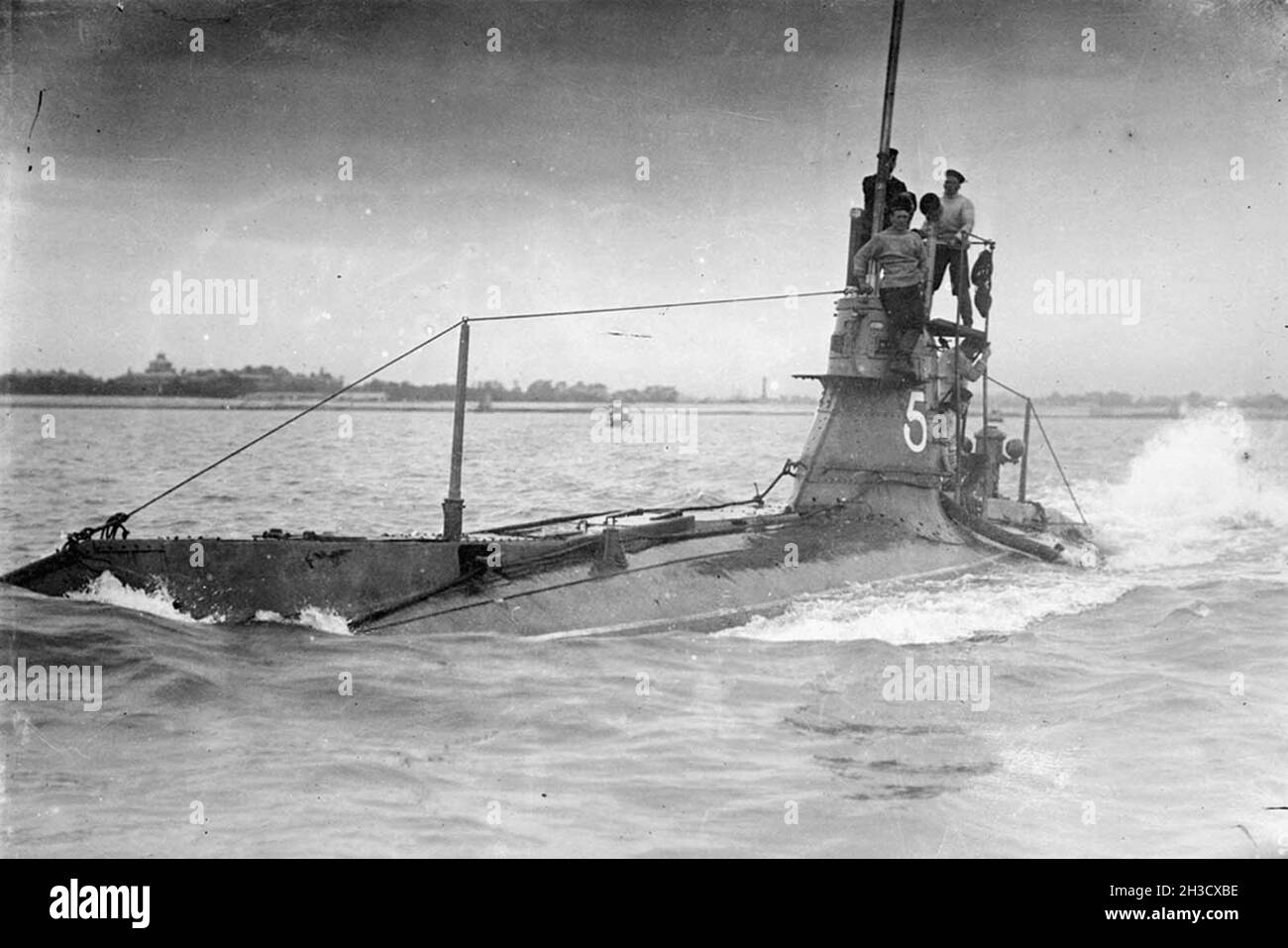 Sous-marin britannique HMS A5.L'A5 faisait partie de la première classe a britannique de sous-marins. Banque D'Images