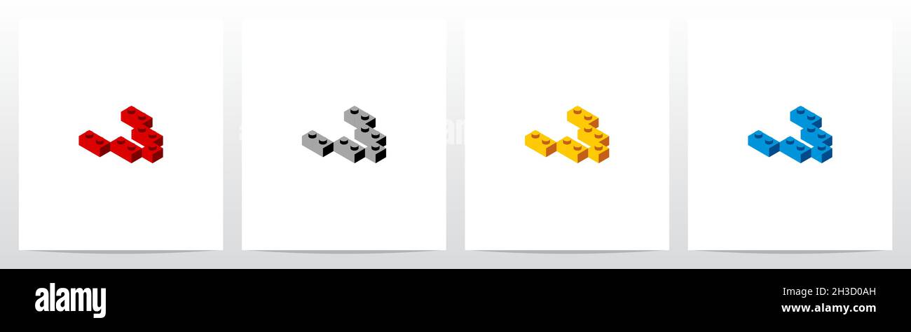 Jouet immeuble lettre logo Design V Illustration de Vecteur