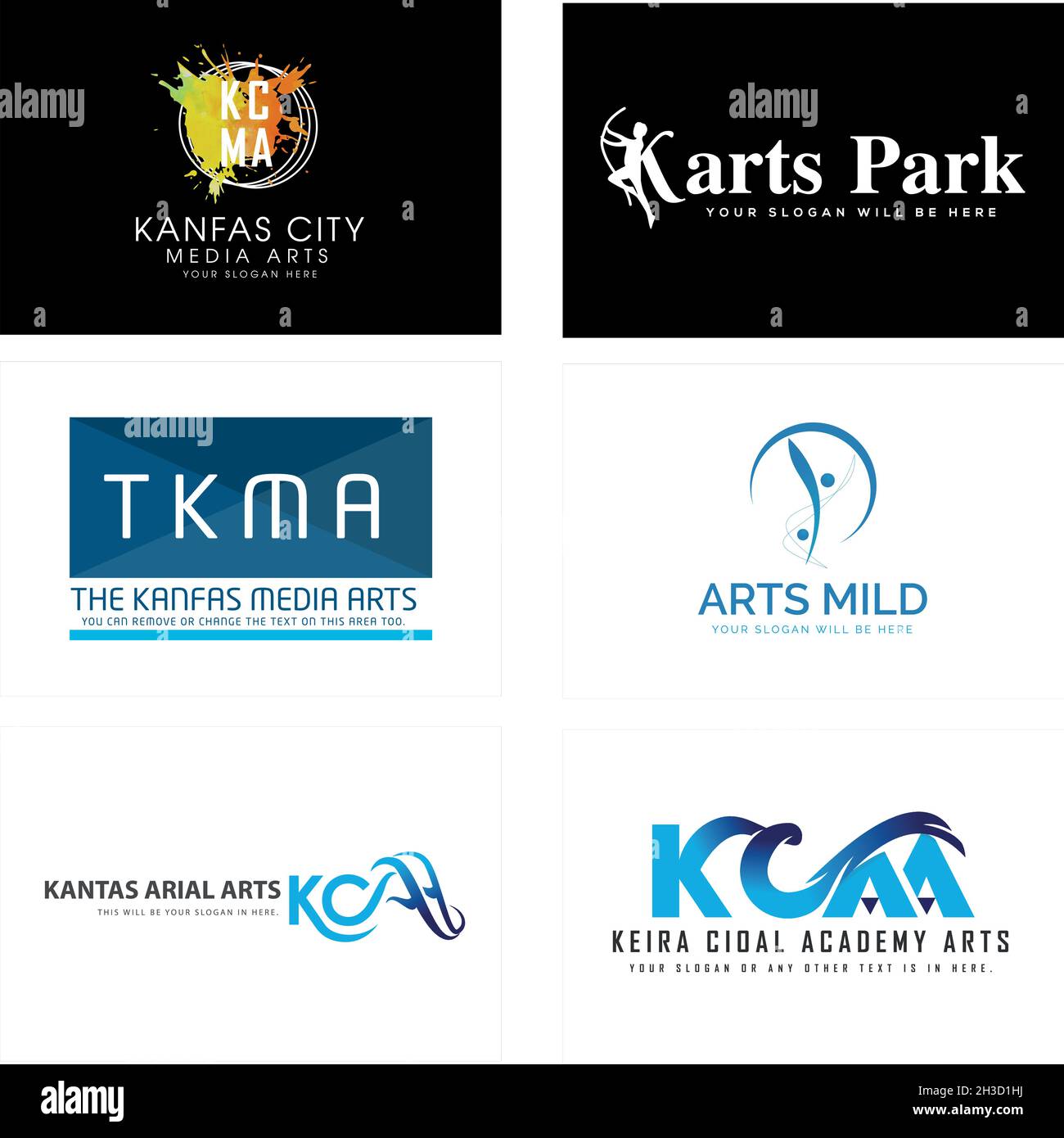 Ensemble de modèles de conception de logo de l'académie d'événement du parc des arts modernes Illustration de Vecteur