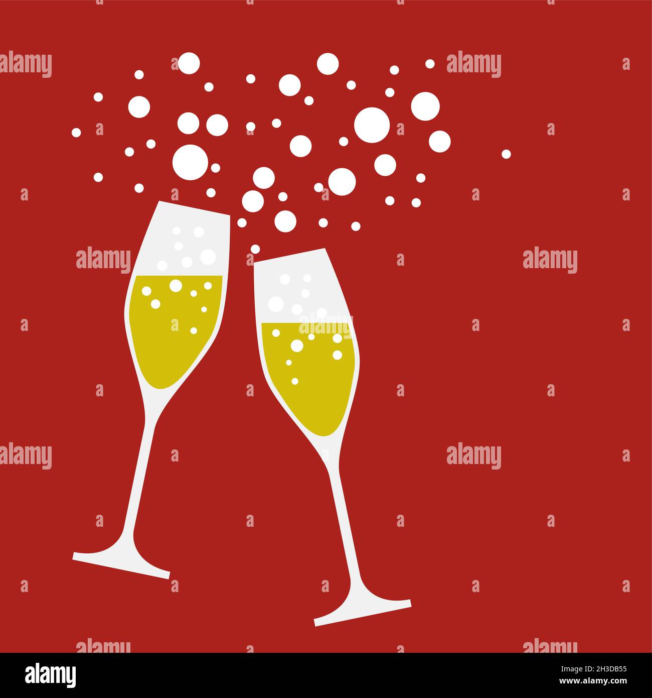buvez un toast à la fête, vecteur sur fond rouge Illustration de Vecteur