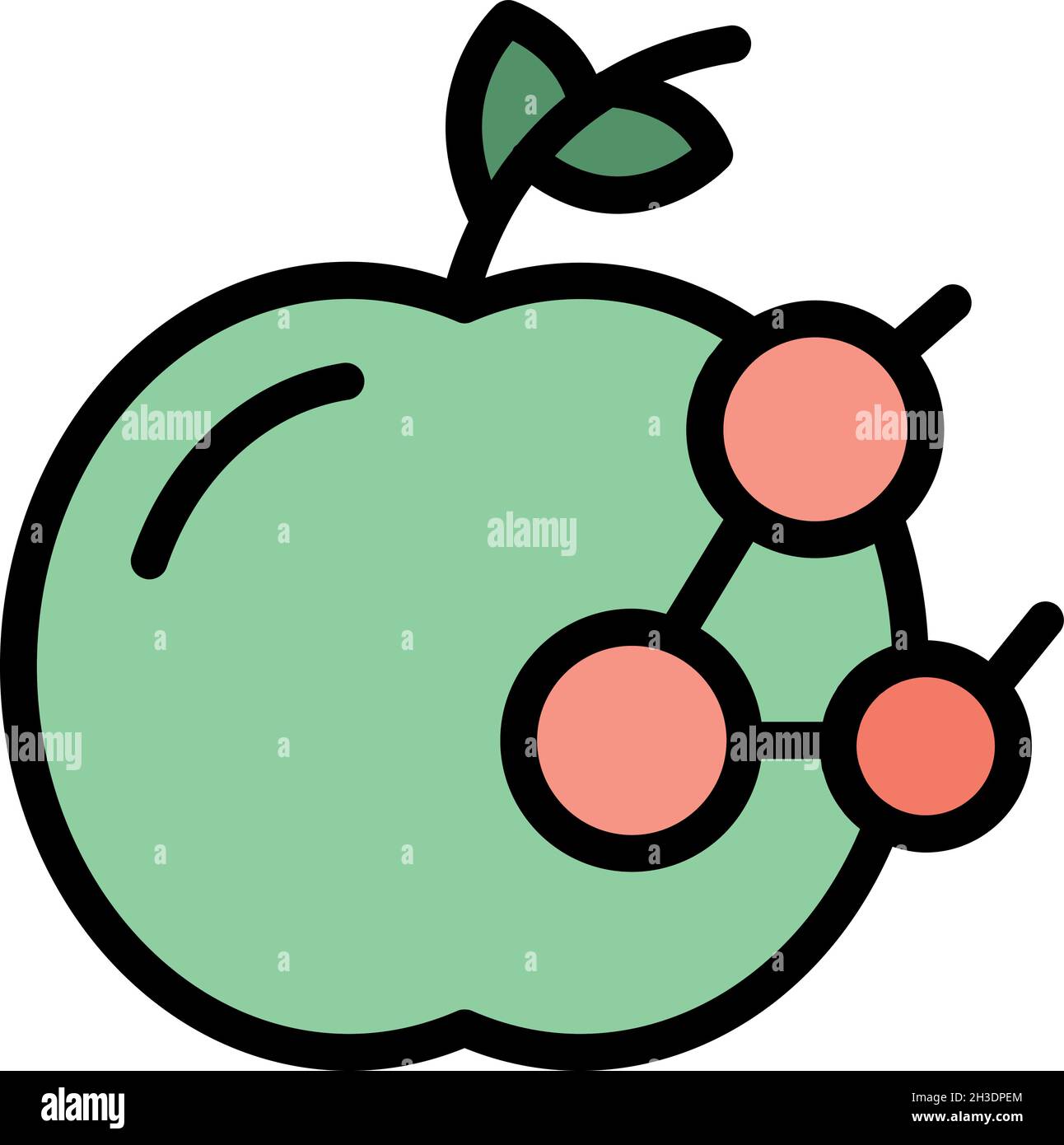 Icône de recherche Apple.Outline Apple recherche vecteur icône couleur plat isolé Illustration de Vecteur