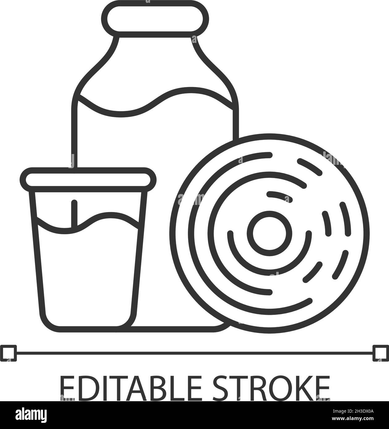Placage en spirale pour icône linéaire de numération bactérienne Illustration de Vecteur
