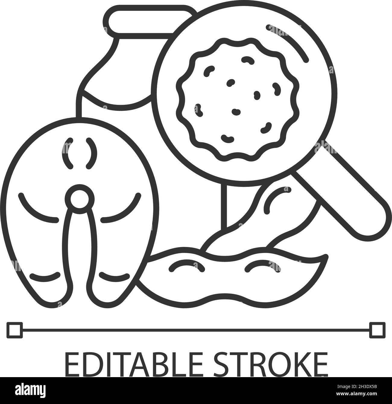 Icône linéaire de test des allergènes alimentaires Illustration de Vecteur