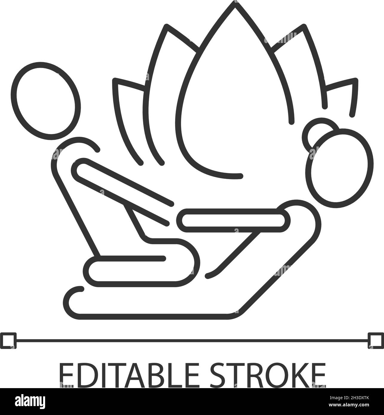 Icône linéaire de massage thaïlandais Illustration de Vecteur