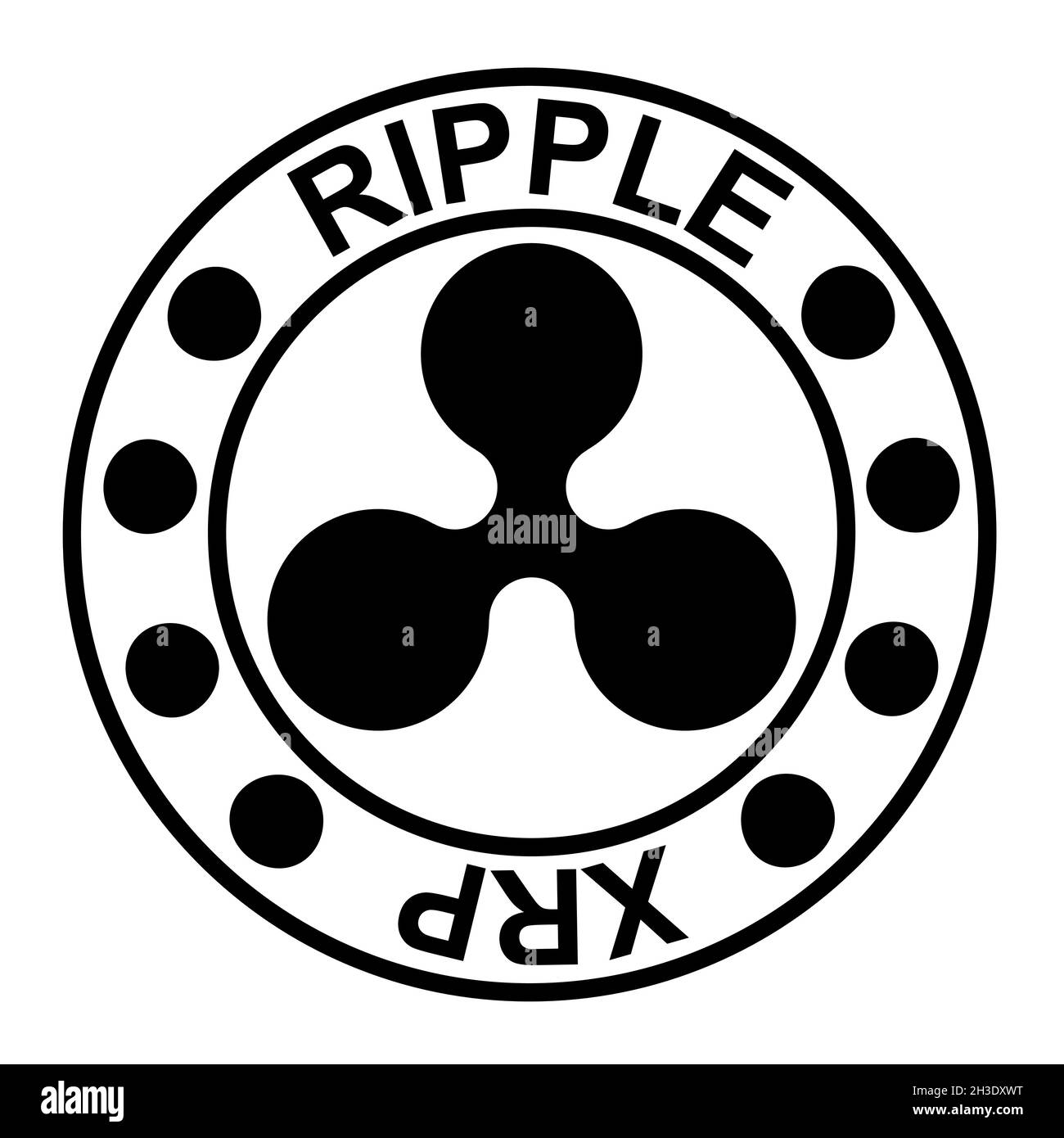 Pièce de crypto-monnaie XRP jeton Ripple pour illustration d'actions boursières Illustration de Vecteur