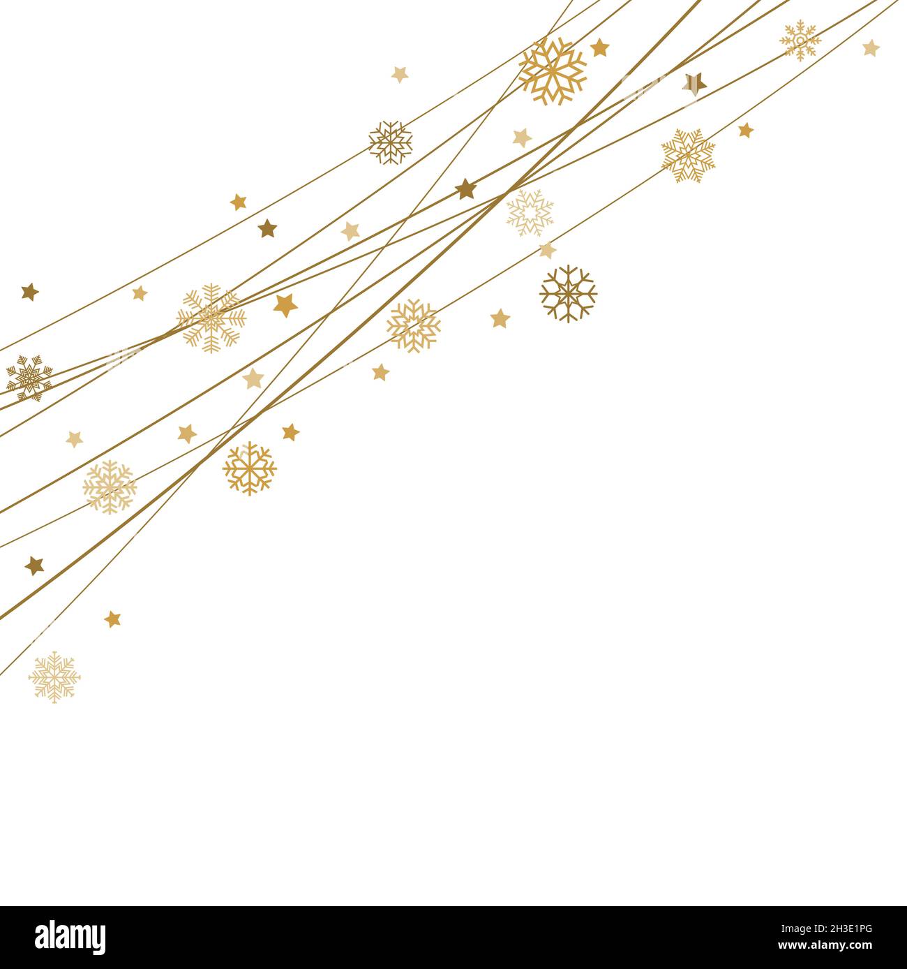 Fichier vectoriel EPS 10 montrant des flocons de neige sur des cordes d'arrière-plan pour noël couleur or pour les concepts de Noël et de nouvel an Illustration de Vecteur
