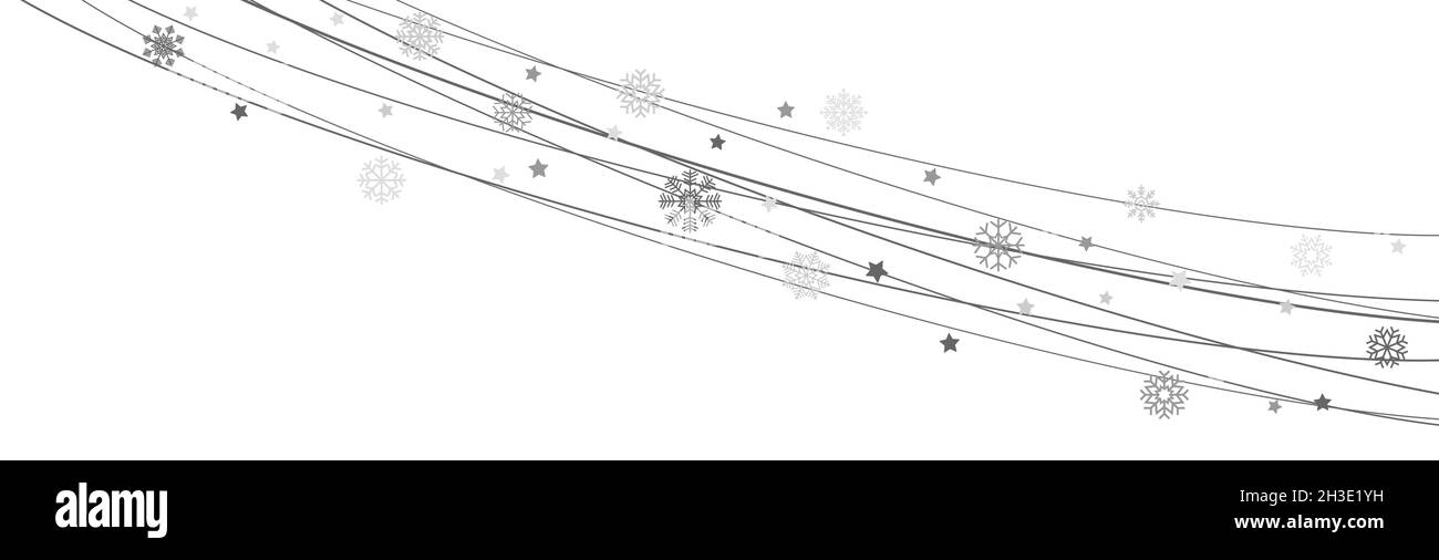 Fichier vectoriel EPS 10 montrant des flocons de neige sur des cordes d'arrière-plan pour noël couleur argent pour les concepts de Noël et de nouvel an Illustration de Vecteur