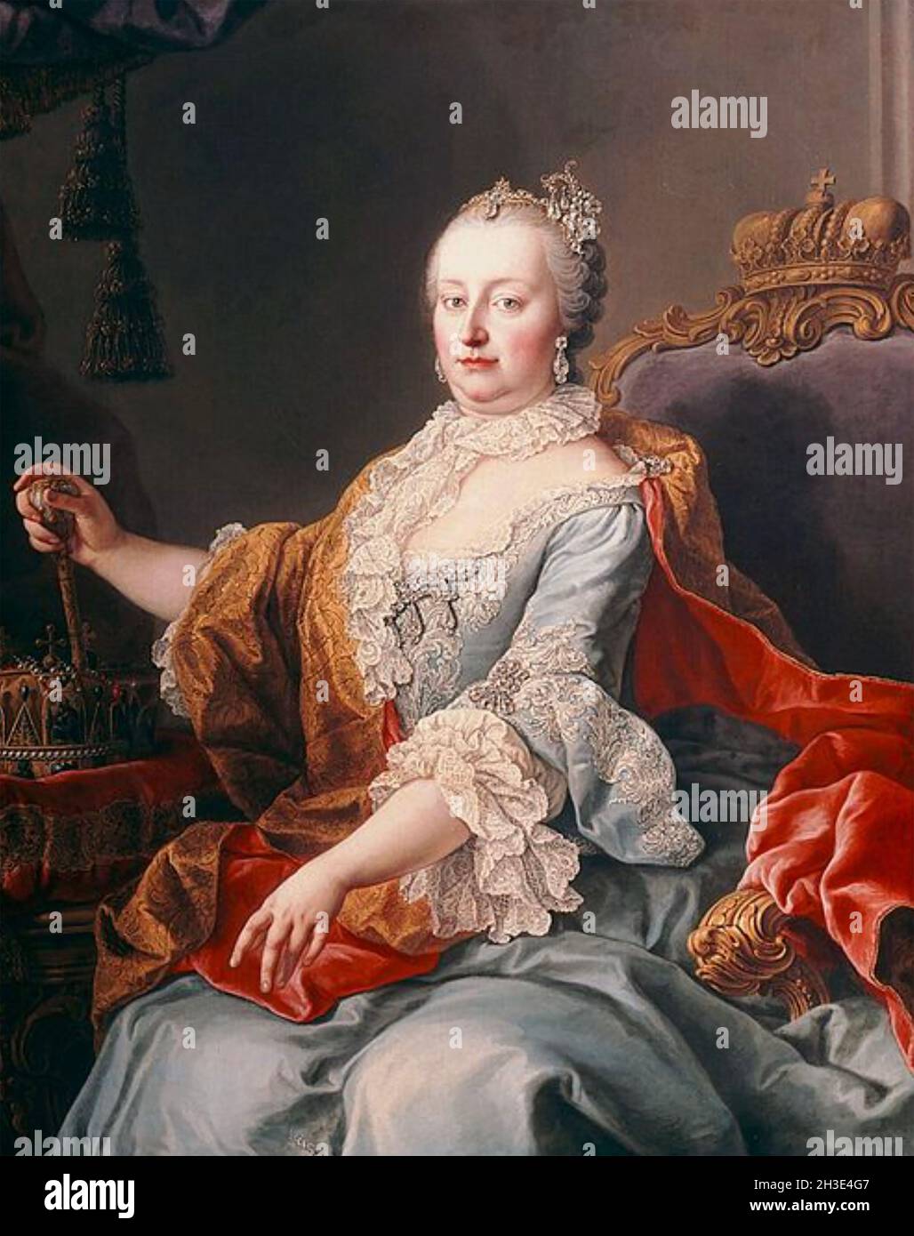 L'IMPÉRATRICE MARIA THERESA (1717-1780), chef des dominons des Habsbourg, dans un portrait de Martin van Meytens en 1759. Banque D'Images