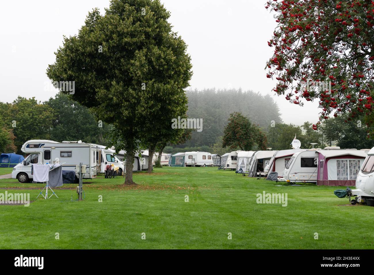 Aberfeldy Caravan and camping Park, Aberfeldy, Perthshire, Écosse, Royaume-Uni Banque D'Images