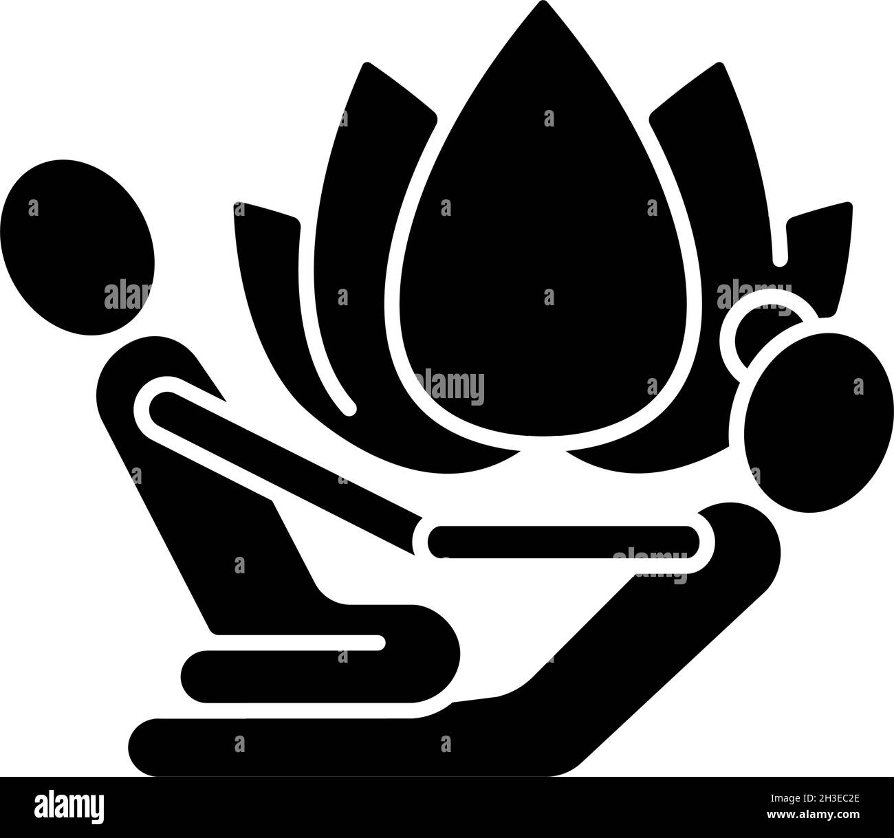 Icône de glyphe noir de massage thaïlandais Illustration de Vecteur