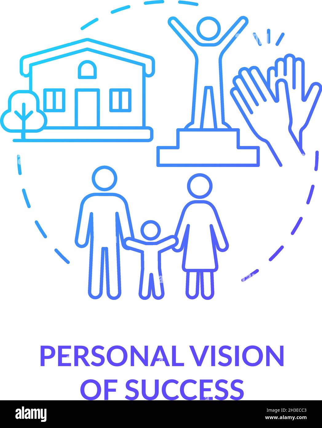 Vision personnelle du succès Blue gradient concept icône Illustration de Vecteur