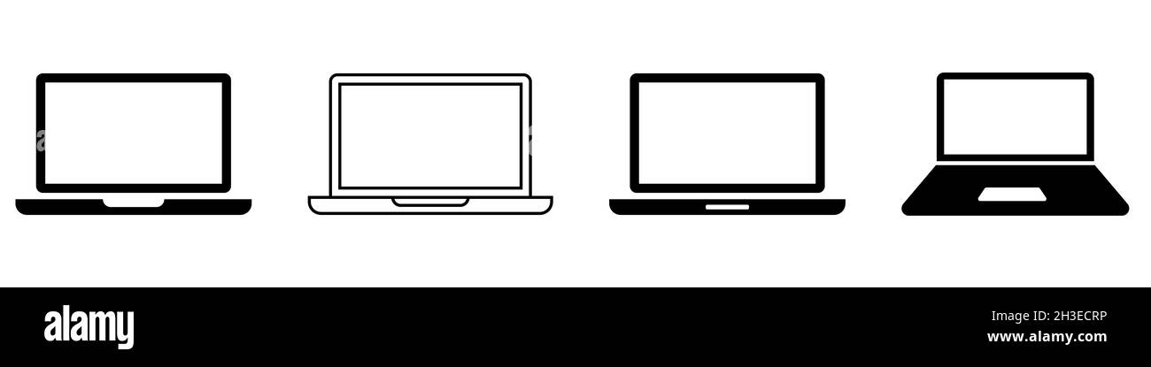 Ensemble d'icônes pour ordinateur portable design simple Illustration de Vecteur