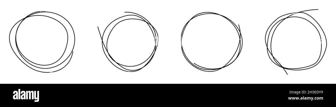 Ensemble d'icônes faites à la main forme circulaire Illustration de Vecteur