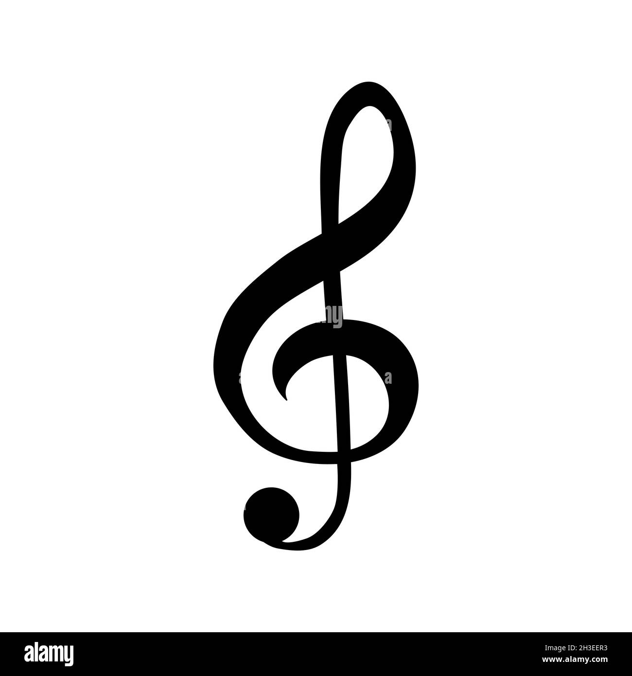 Symbole de musique icône de clef d'aigus Illustration de Vecteur