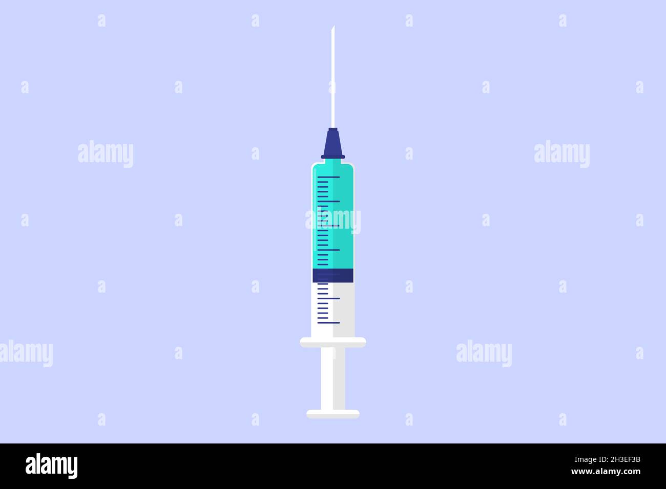 Icône de vaccination de seringue de style plat Illustration de Vecteur