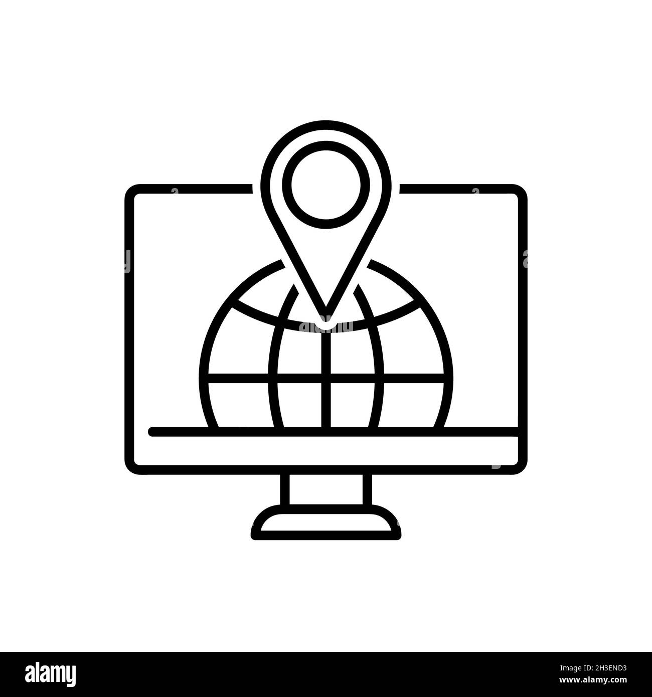 L'éducation en ligne à la maison icône plate.Pictogramme de formation pour le Web.Trait.Isolé sur fond blanc.Apprenez le vecteur de cours eps10 Banque D'Images