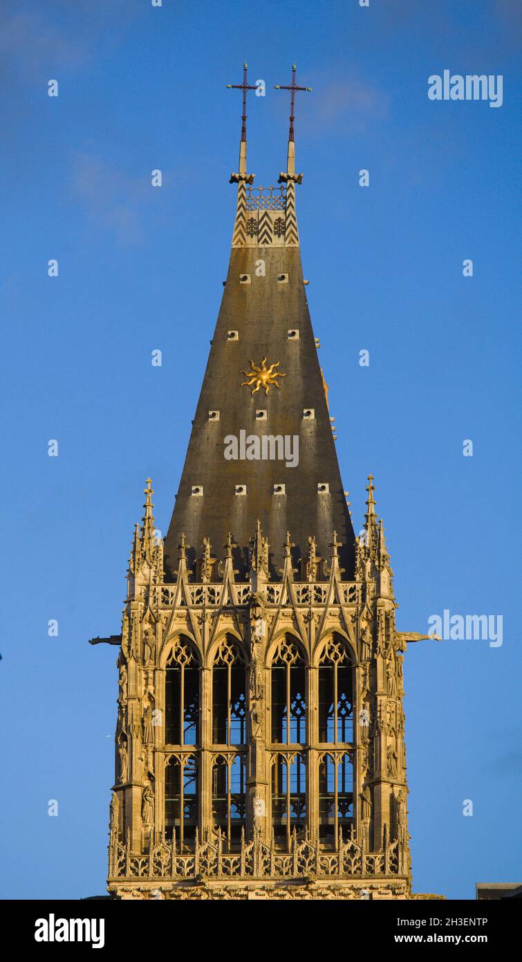 France, Normandie, Rouen, Cathédrale notre-Dame, Banque D'Images