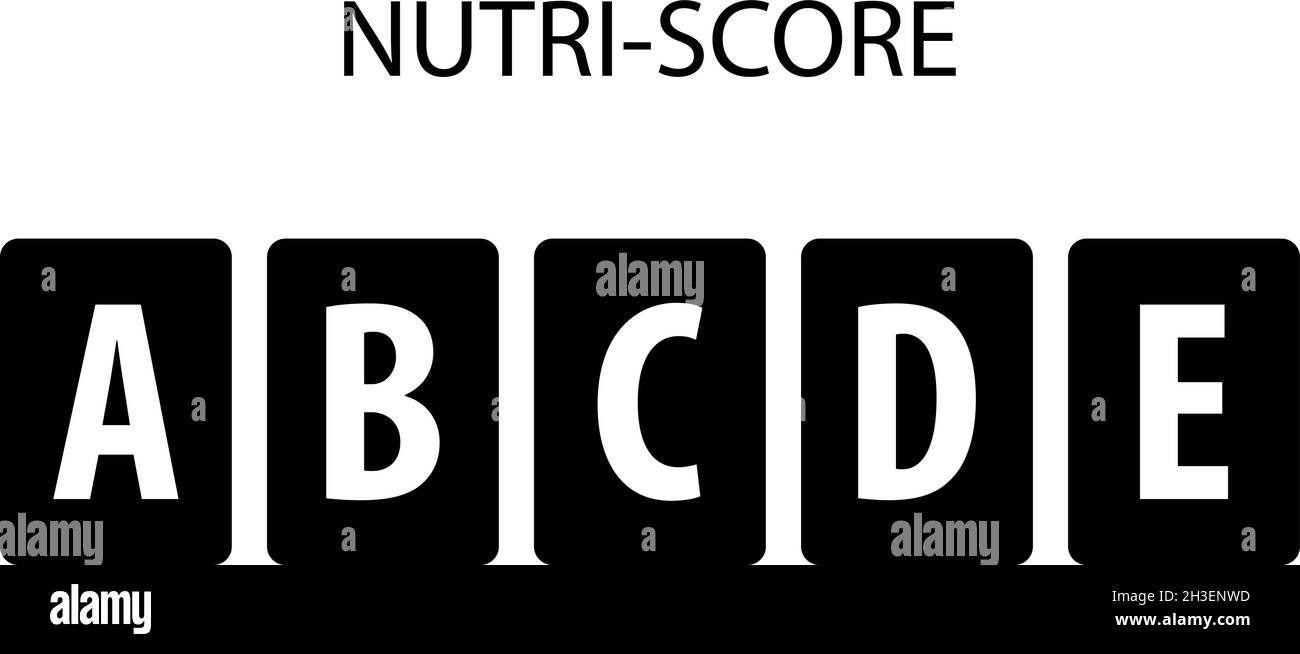 Ensemble de symboles d'icône de score nutritionnel Illustration de Vecteur