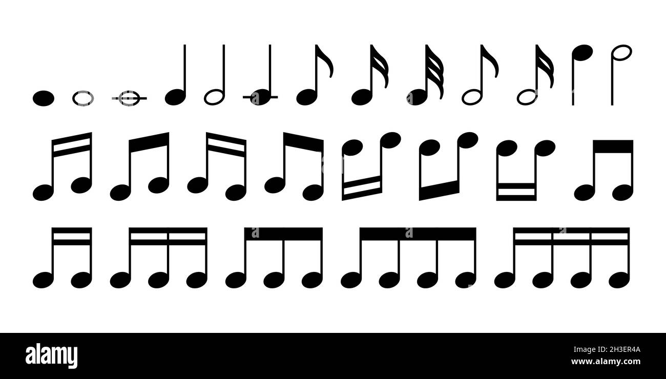 Musique notes icône ensemble conception simple Illustration de Vecteur