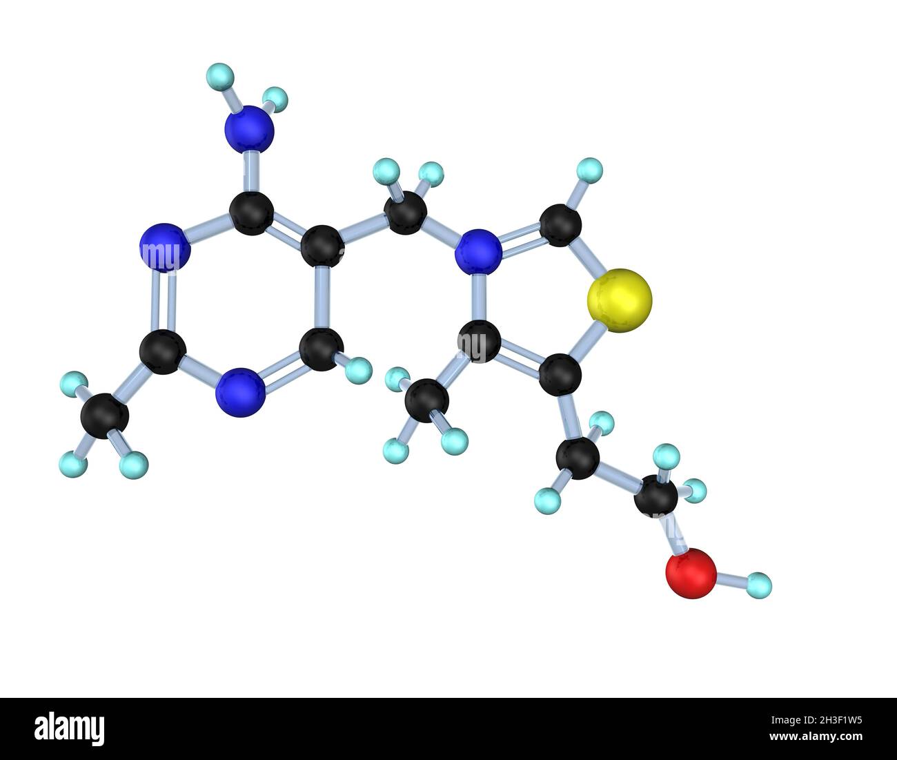 La vitamine B1 molécule 3D Banque D'Images