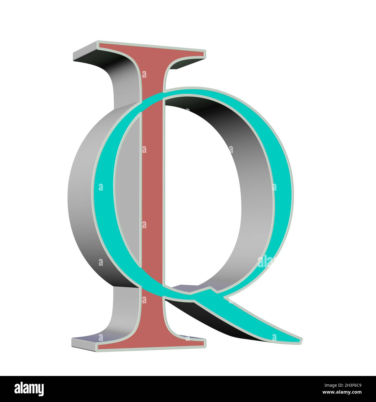 IQ, quotient d'intelligence, 3D-Illustration, sur fond blanc Banque D'Images