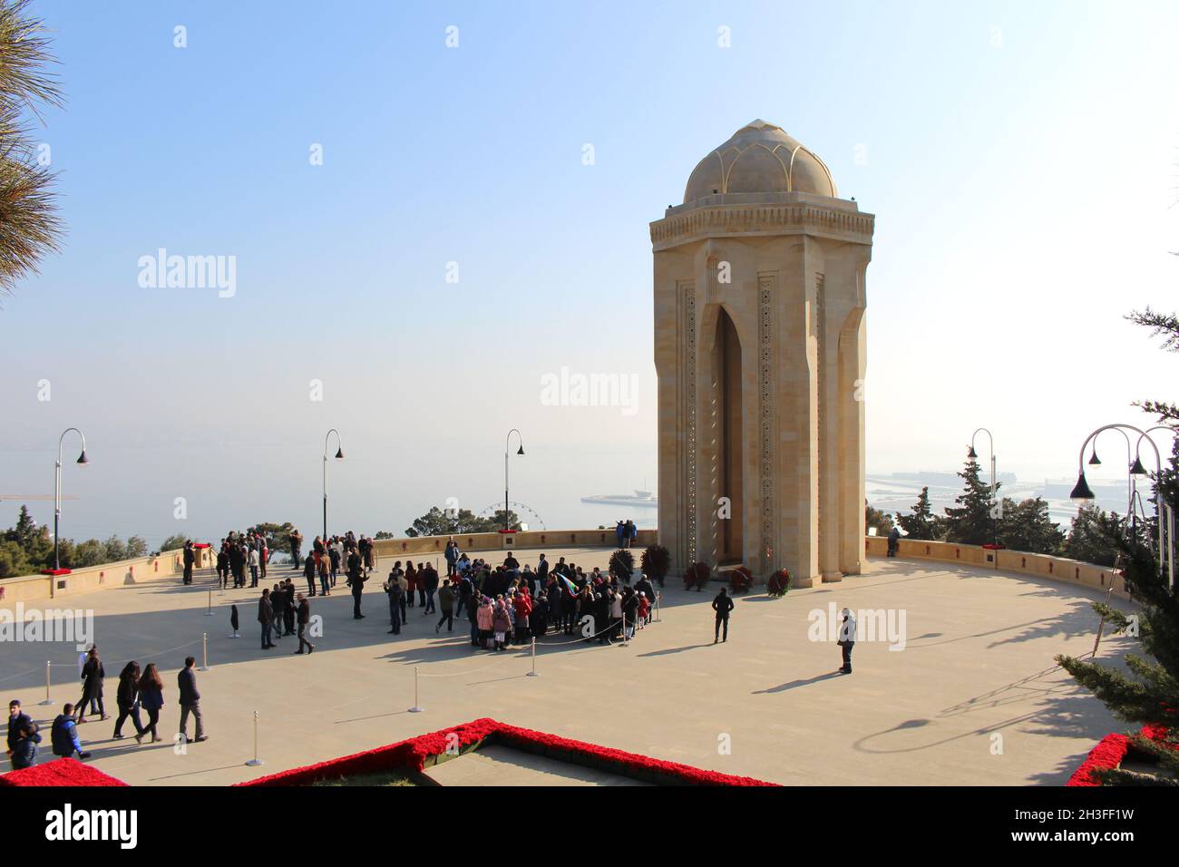 Bakou - Azerbaïdjan : 19 janvier 2018.Cimetière des martyrs et mémorial dédié aux victimes de l'armée soviétique pendant le Black janvier 1990 à Bakou. Banque D'Images