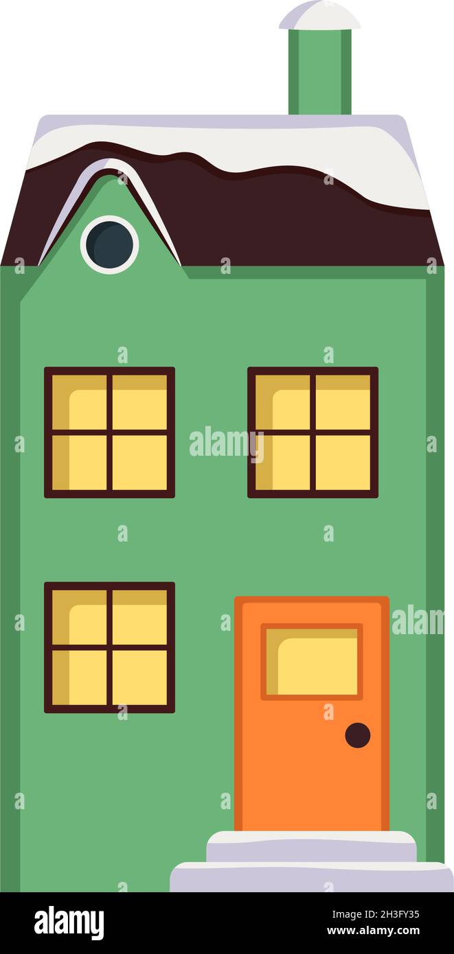 Maison d'hiver lumineuse et décorative dans la neige.Joyeux Noël et nouvel an.Hiver et vacances Illustration de Vecteur