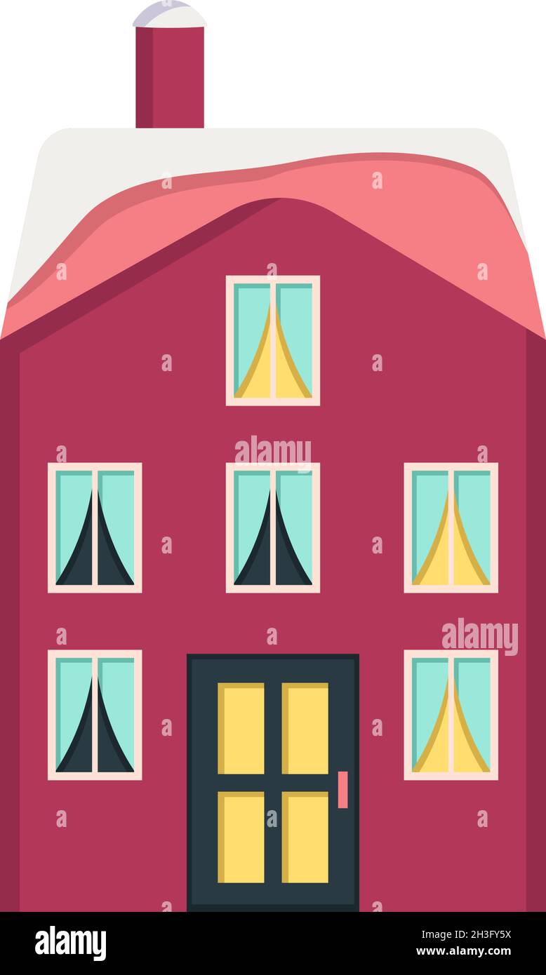 Maison d'hiver lumineuse et décorative dans la neige.Joyeux Noël et nouvel an.Hiver et vacances Illustration de Vecteur