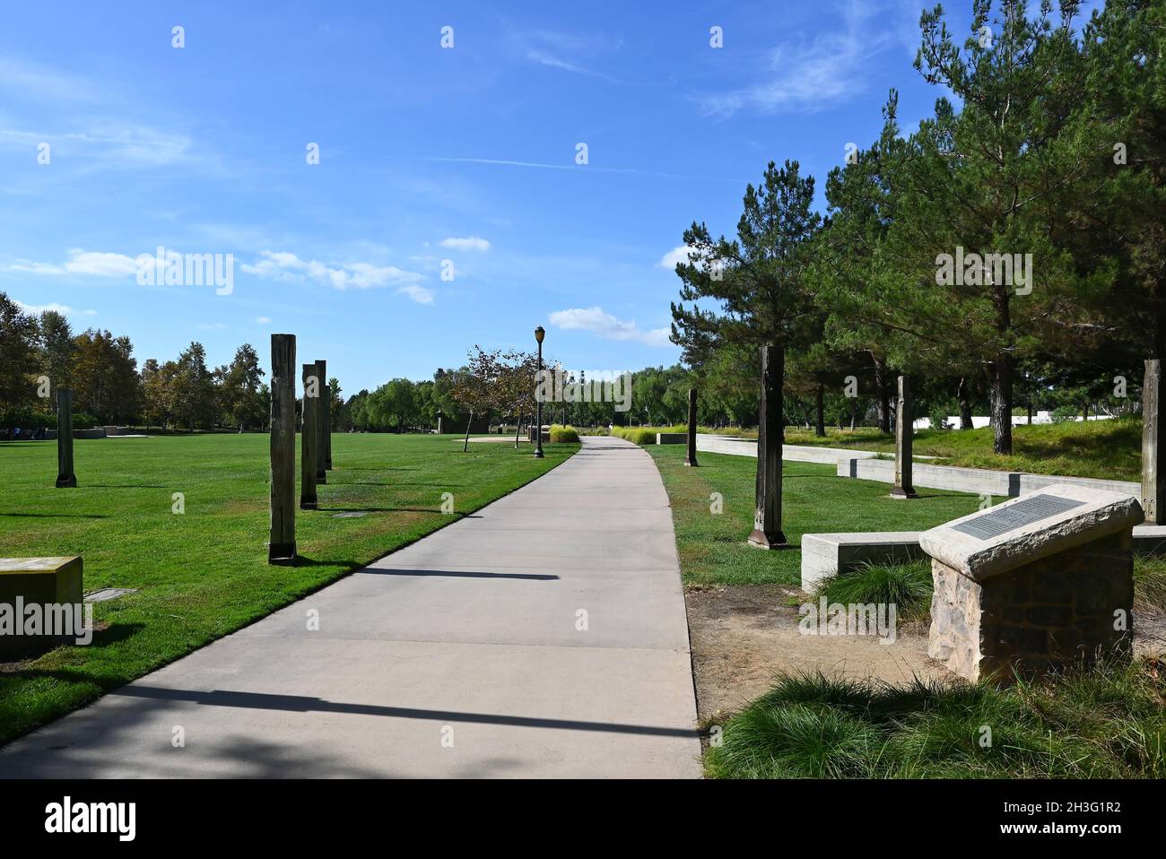 IRVINE, CALIFORNIE - 23 OCT 2021: Site de l'ancienne maison d'emballage de Valence à Jeffrey Open Space Trail. Banque D'Images