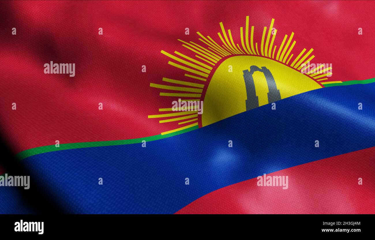 3D Illustration d'un drapeau de la ville de Puerto Cabello au Venezuela Banque D'Images