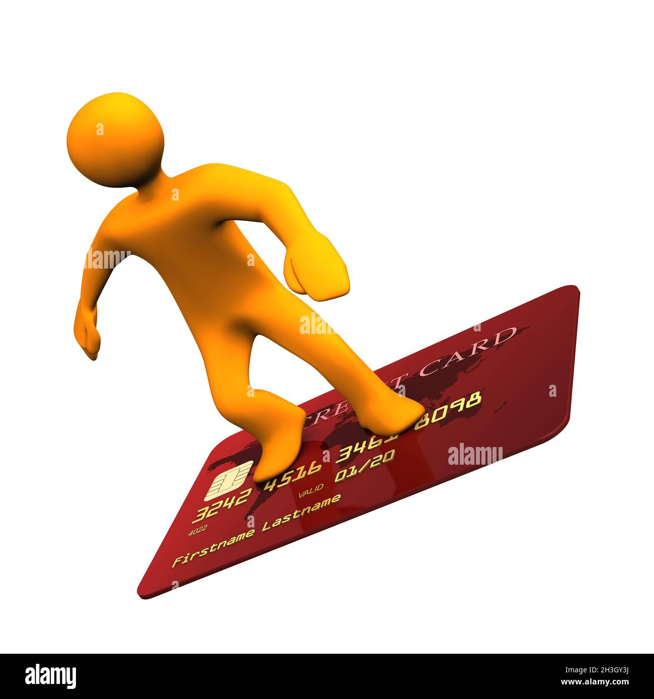 Surfer carte de crédit Banque D'Images