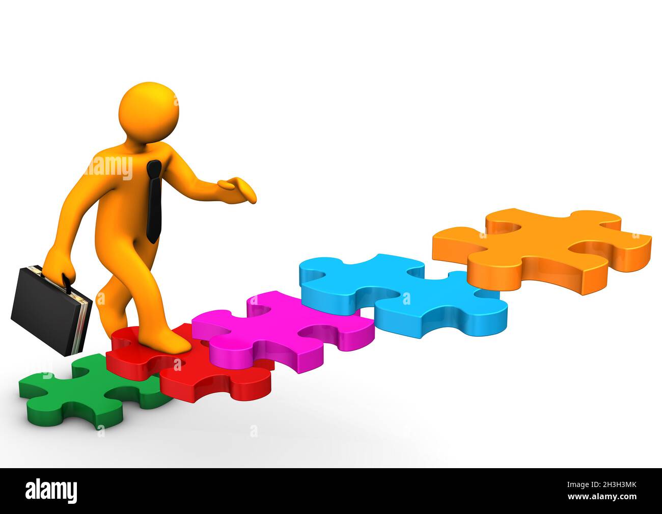 Escalier Business Puzzle Banque D'Images