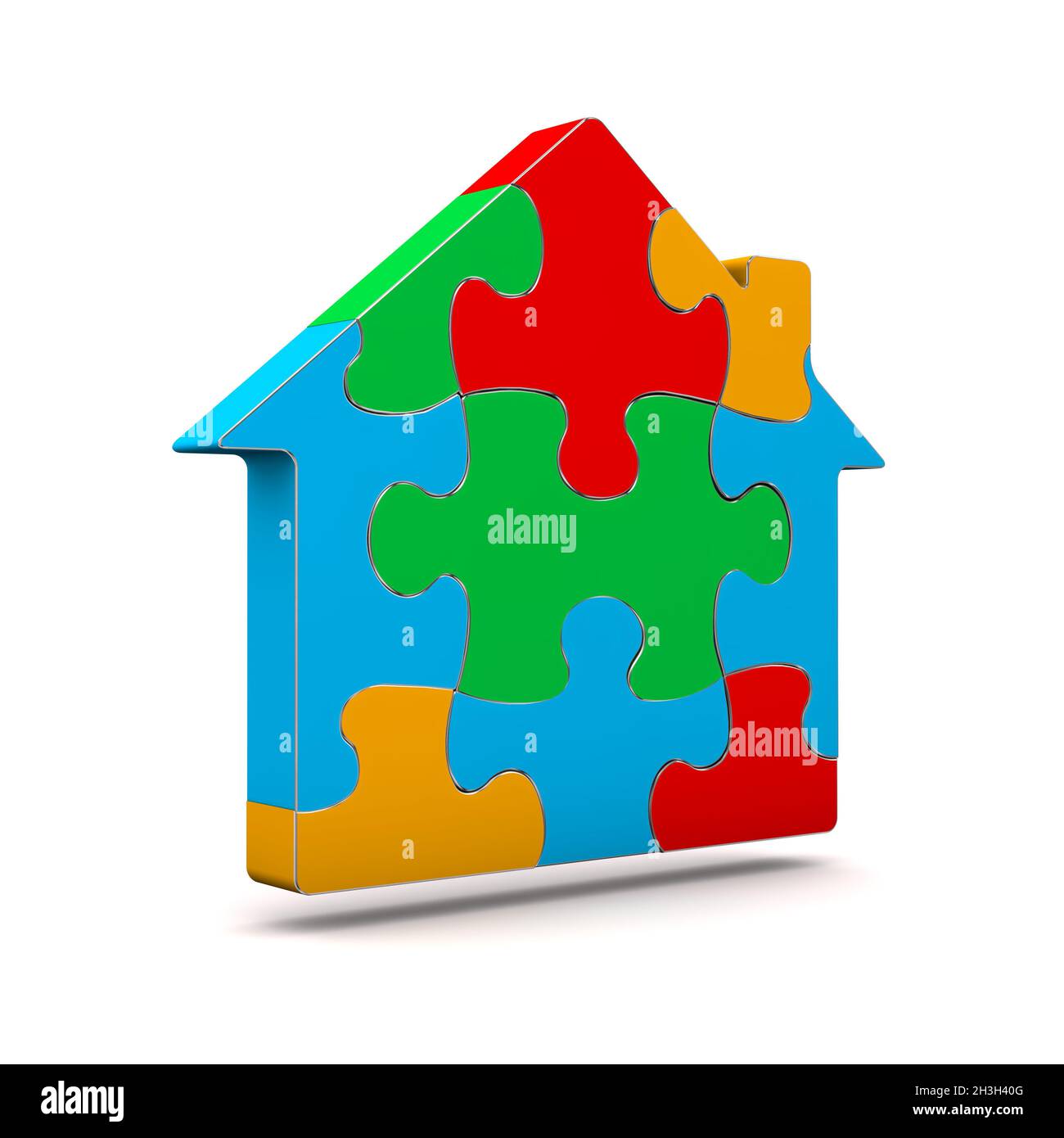 Puzzle House coloré Banque D'Images