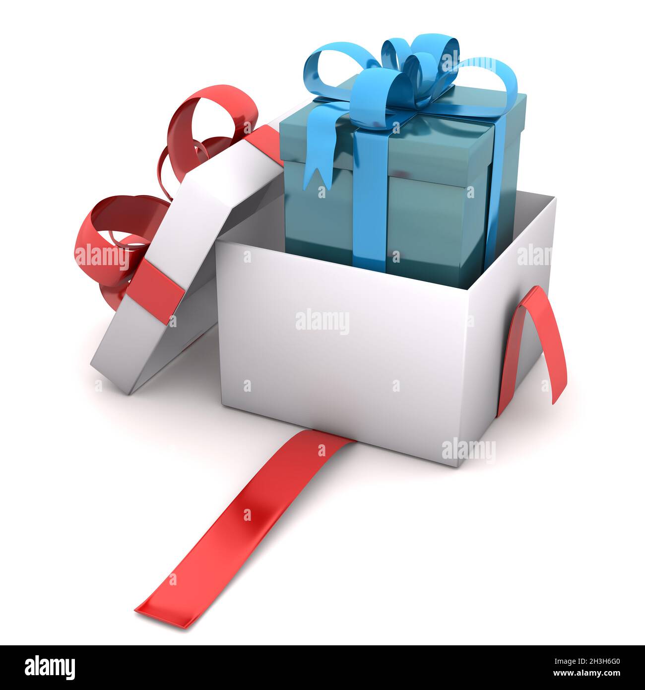 Cadeau bleu en cadeau Banque D'Images