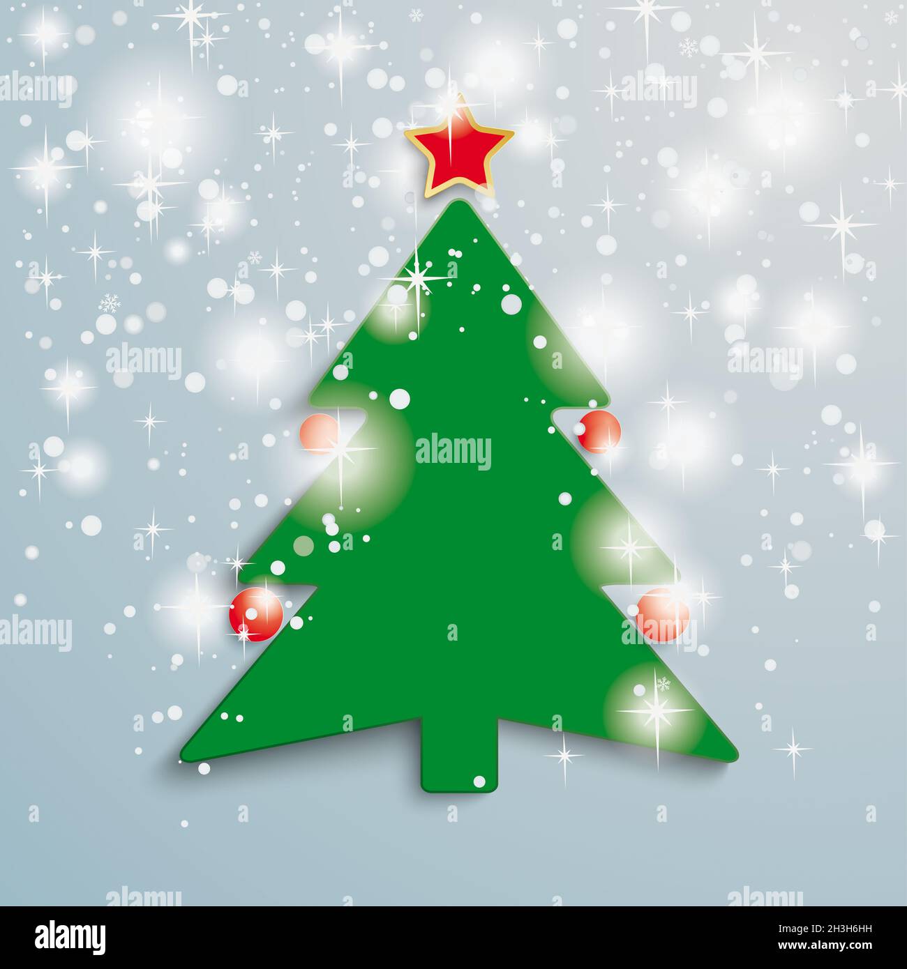 Arbre de Noël étoiles fond Piad Banque D'Images
