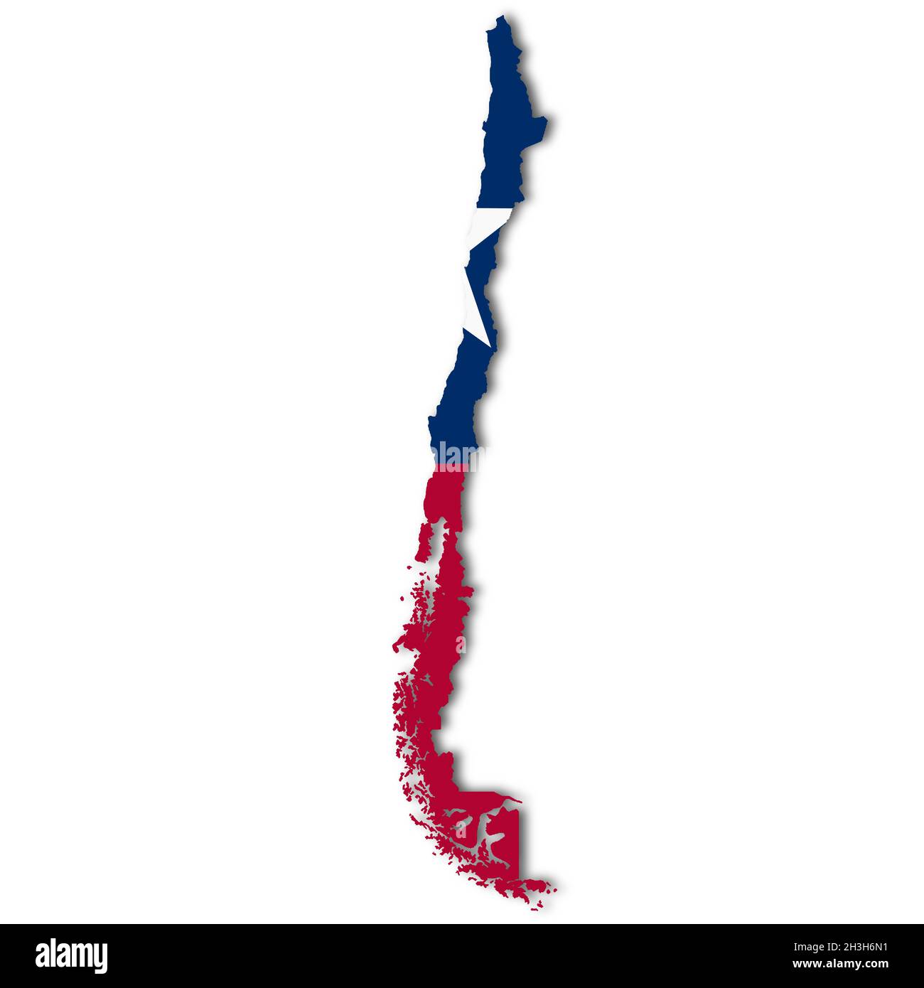 Carte du Chili sur fond blanc illustration 3d avec masque Banque D'Images
