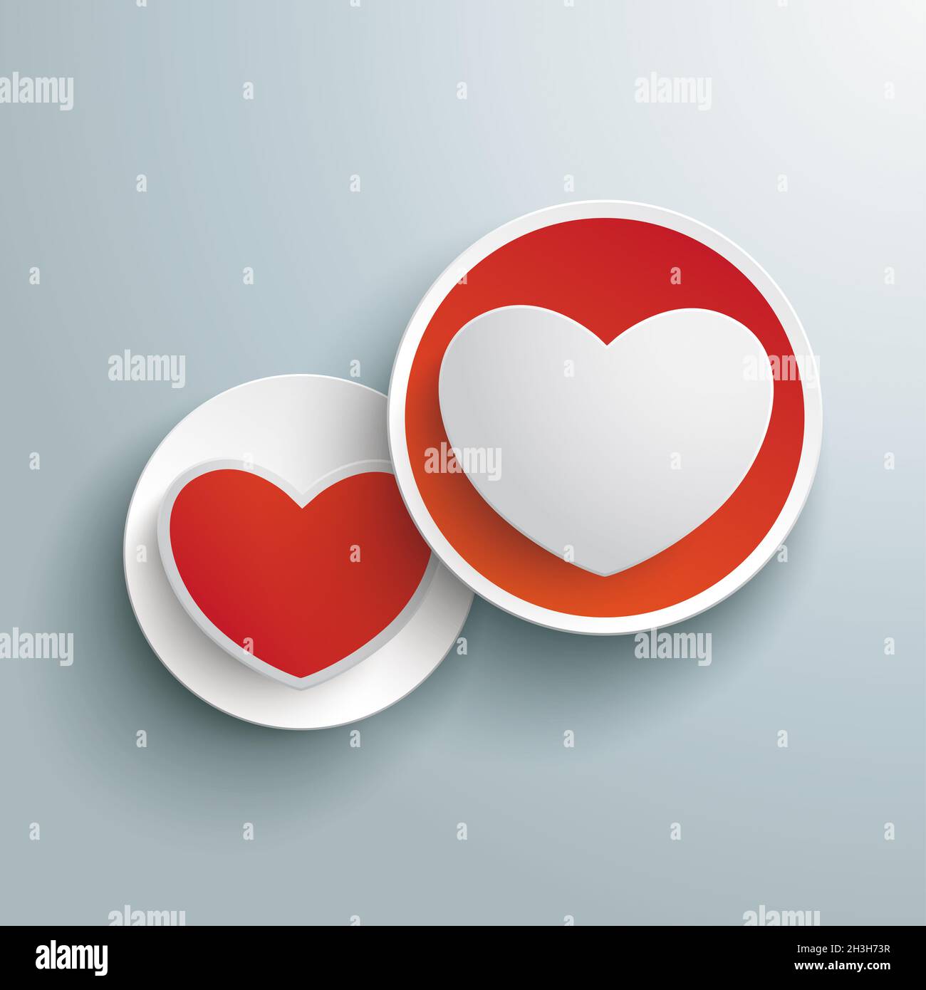 Deux cercles deux coeurs Banque D'Images