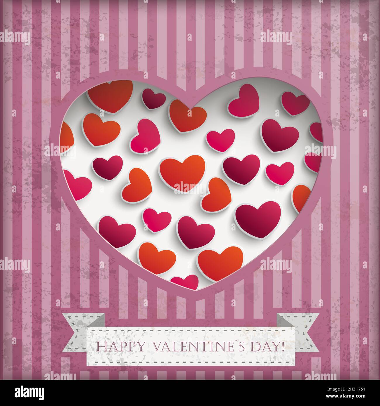 Rayures de fond vintage pour la Saint-Valentin Banque D'Images