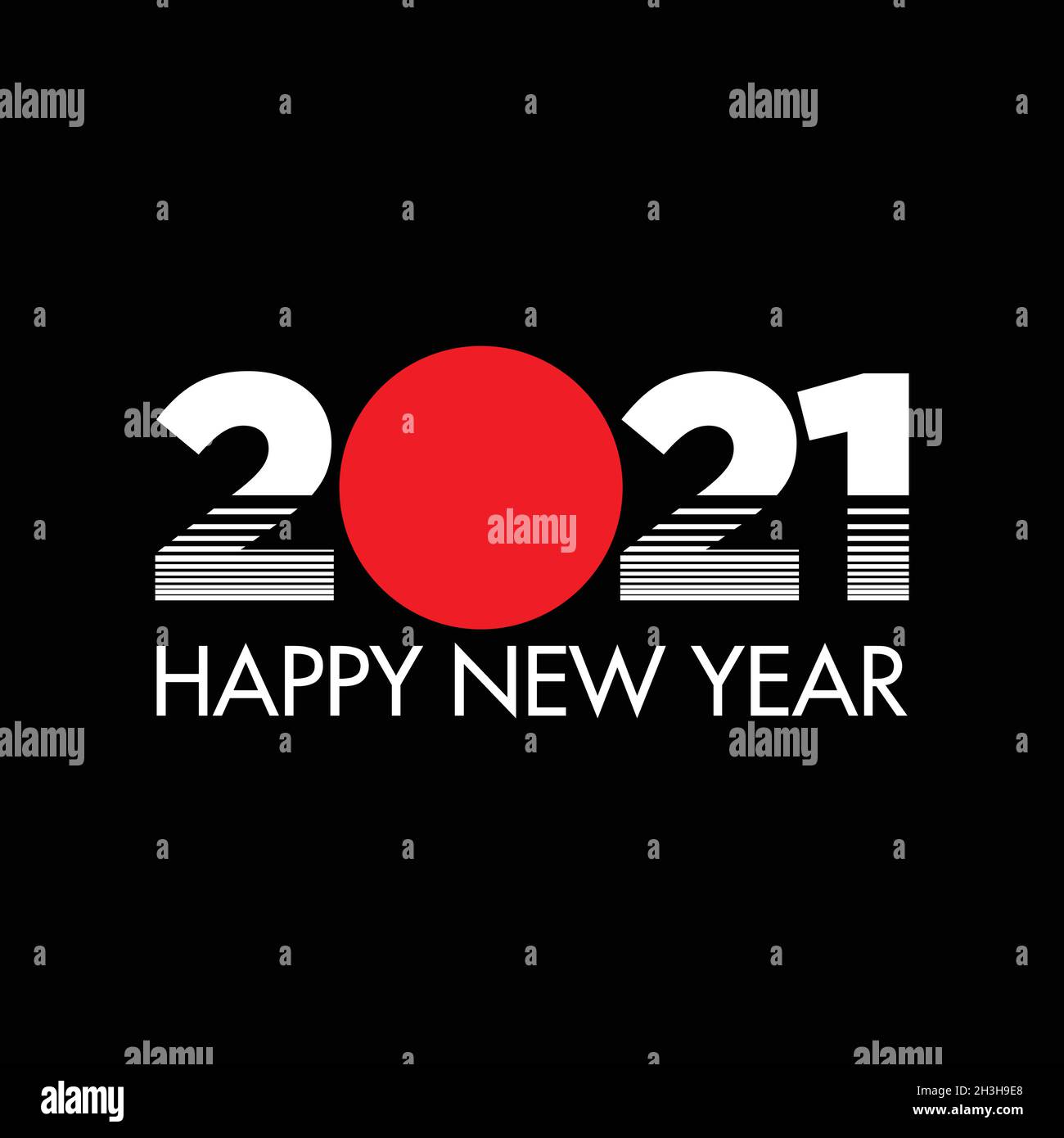 Bonne année 2021 style tokyo sur fond noir. Modèle d'illustration d'arrière-plan vectoriel du nouvel an 2021. Illustration vectorielle EPS.8 EPS.10 Illustration de Vecteur
