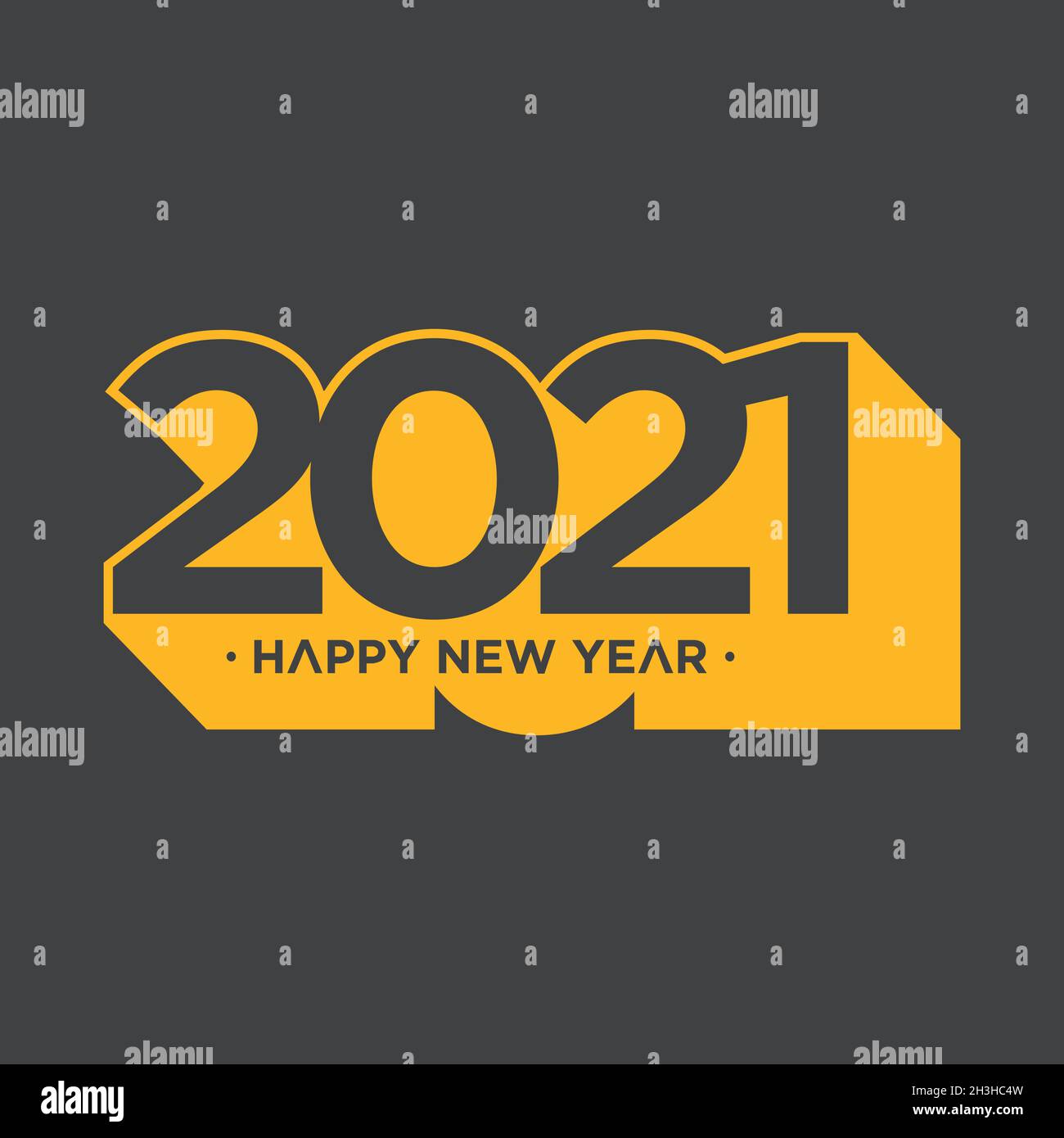 Bonne année 2021, style ombré sur fond gris. Modèle d'illustration d'arrière-plan vectoriel du nouvel an 2021. Illustration vectorielle EPS.8 EPS.10 Illustration de Vecteur