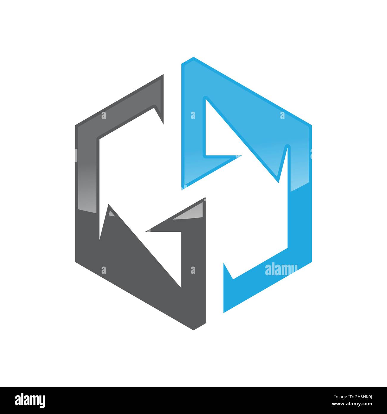 Style hexagonal en forme de lettre GG sur fond blanc.Illustration vectorielle EPS.8 EPS.10 Illustration de Vecteur