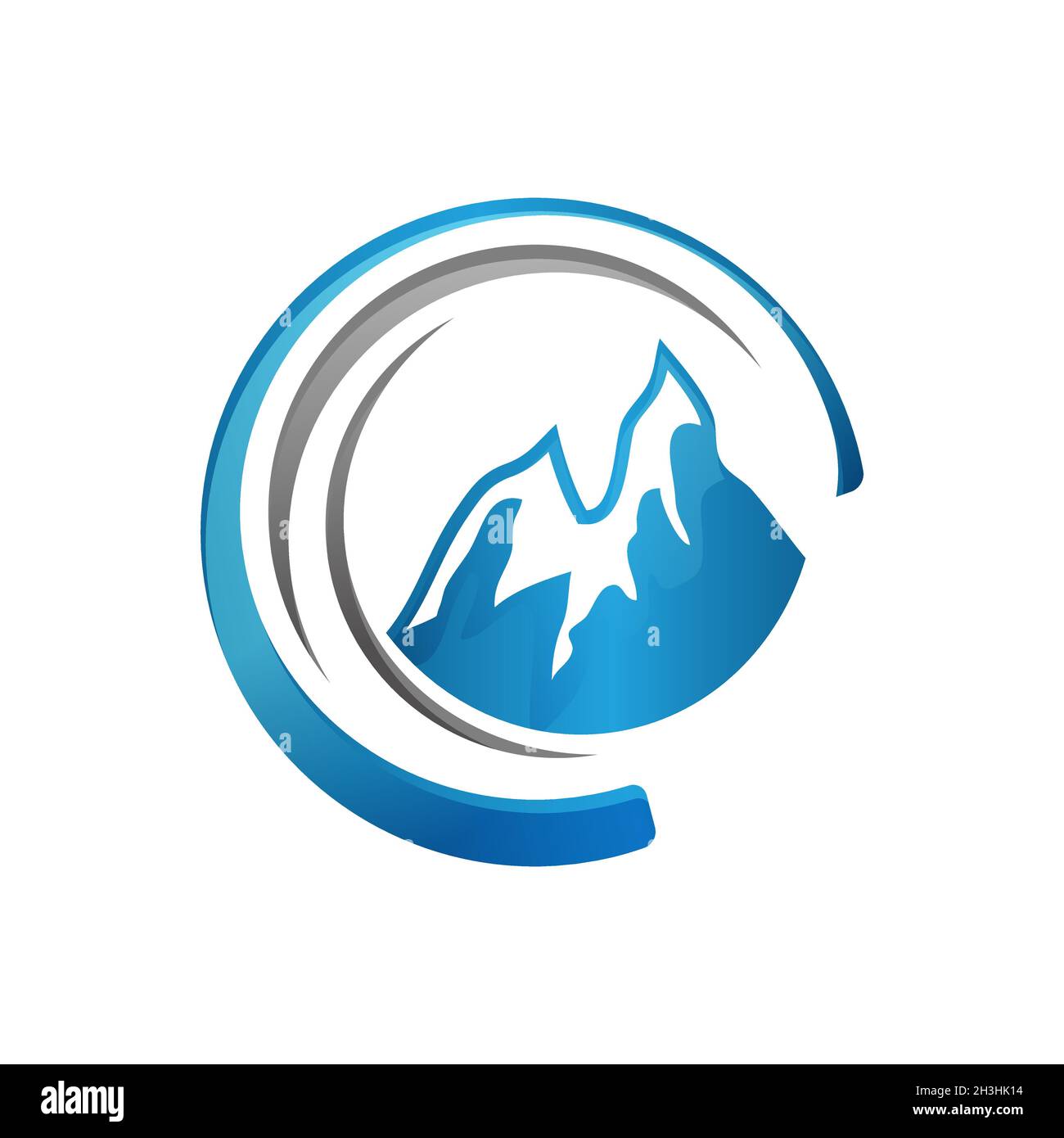 Illustration vectorielle représentant un symbole représentant une montagne pour une aventure en plein air.Modèle de symbole de montagne plate.Illustration vectorielle EPS.8 EPS.10 Illustration de Vecteur