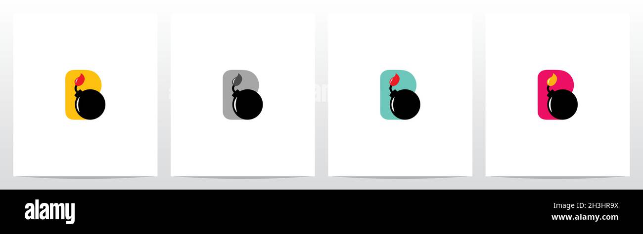 Bombe à retardement sur lettre logo Design B Illustration de Vecteur